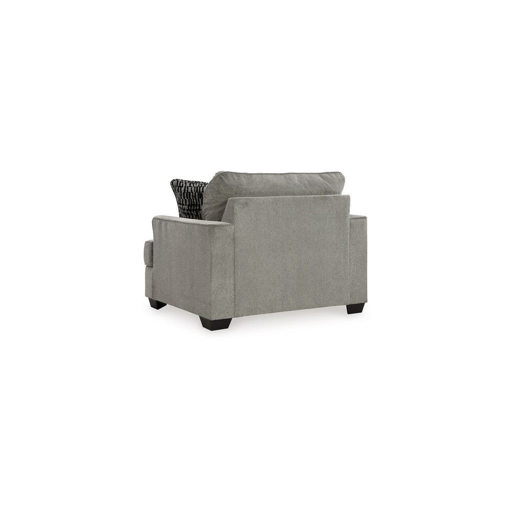 Angel 49 Inch Oversized Chair with 1 Accent Pillow Dark Gray Polyester By Casagear Home BM313447