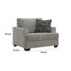 Angel 49 Inch Oversized Chair with 1 Accent Pillow Dark Gray Polyester By Casagear Home BM313447