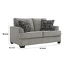 Angel 67 Inch Loveseat with 2 Accent Pillows Soft Dark Gray Polyester By Casagear Home BM313448