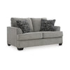 Angel 67 Inch Loveseat with 2 Accent Pillows, Soft Dark Gray Polyester By Casagear Home