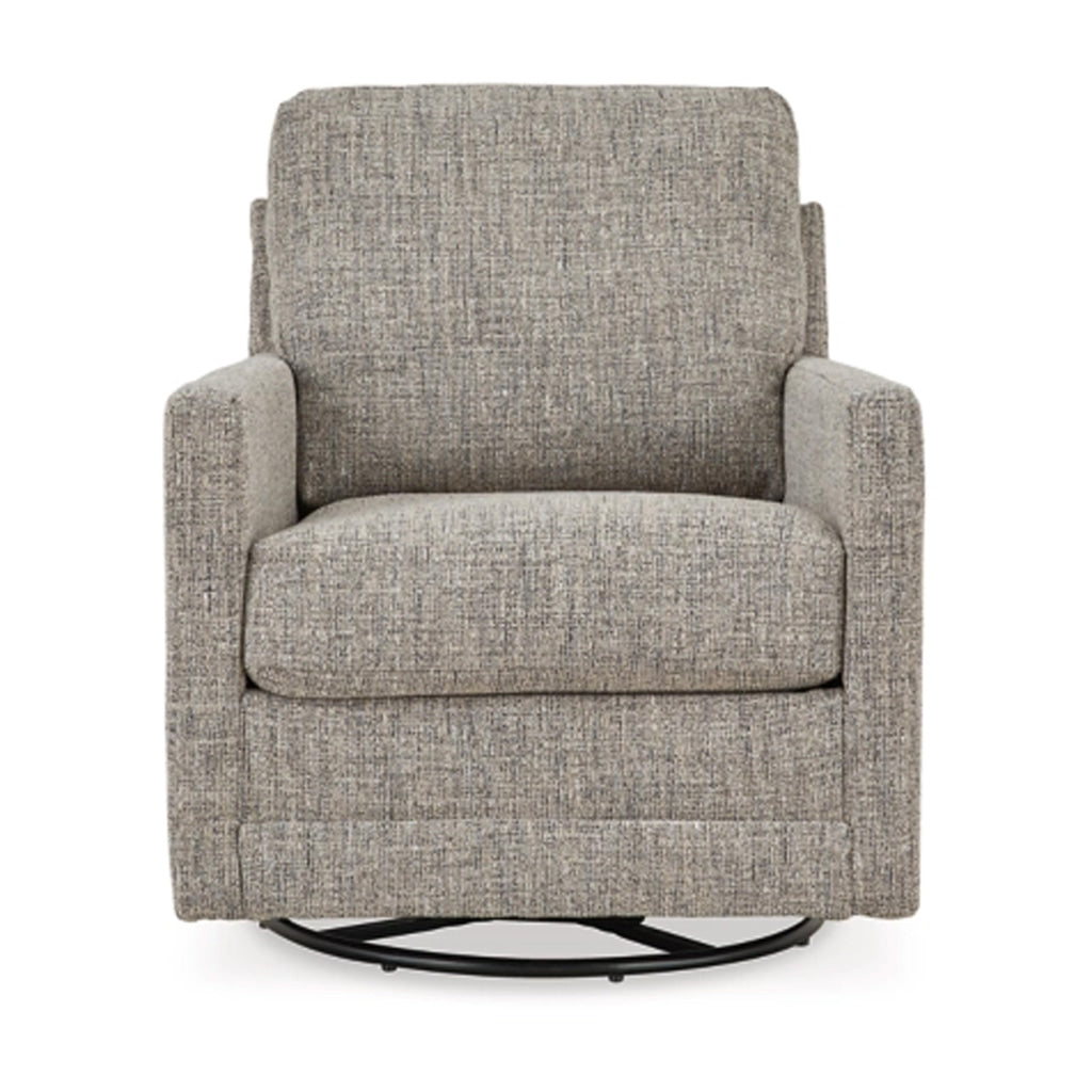 37 Inch Swivel Glider Accent Chair Soft Cushioned Taupe Gray Polyester By Casagear Home BM313450