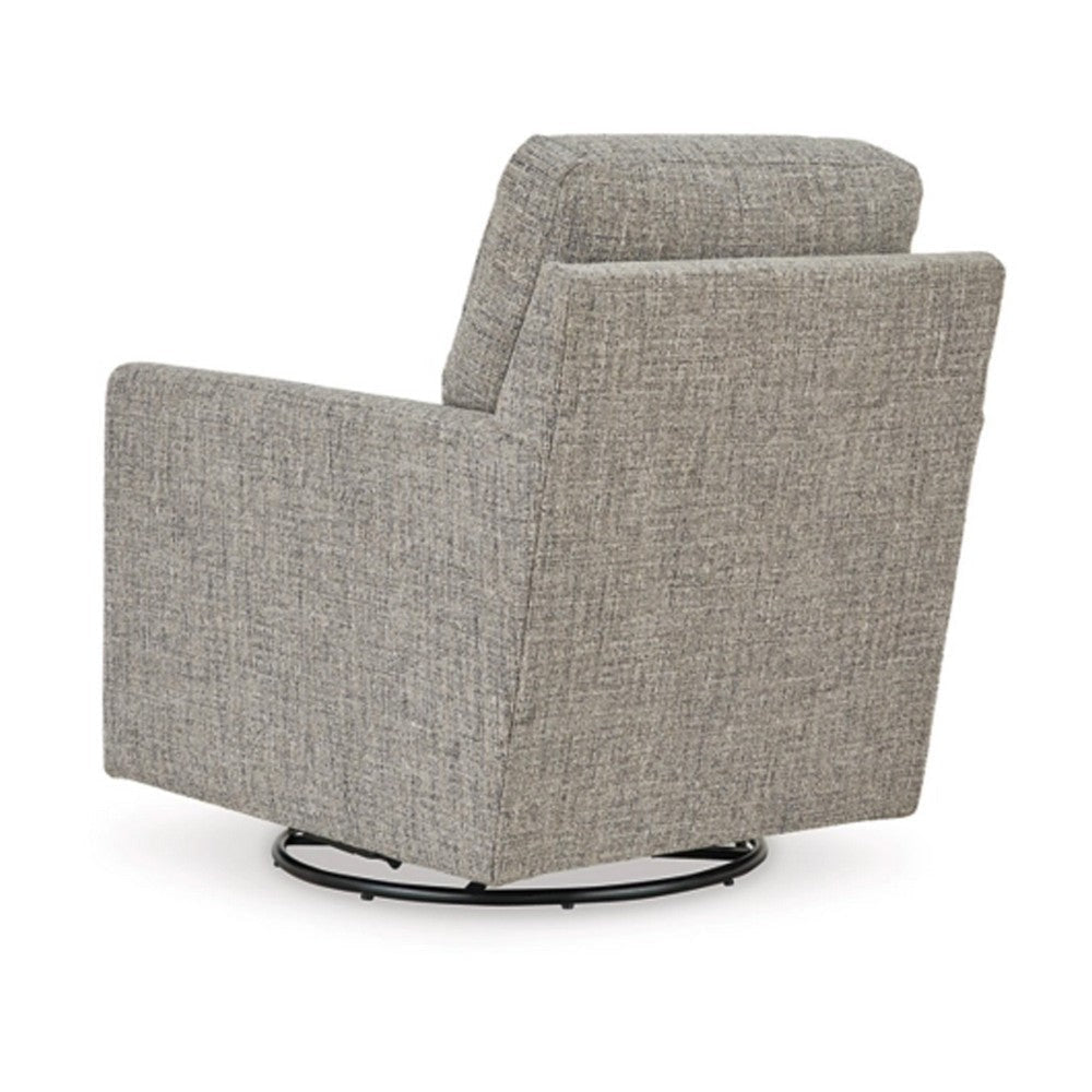 37 Inch Swivel Glider Accent Chair Soft Cushioned Taupe Gray Polyester By Casagear Home BM313450