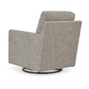 37 Inch Swivel Glider Accent Chair Soft Cushioned Taupe Gray Polyester By Casagear Home BM313450