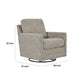 37 Inch Swivel Glider Accent Chair Soft Cushioned Taupe Gray Polyester By Casagear Home BM313450