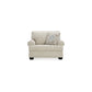 Zen 52 Inch Oversized Chair 1 Accent Pillow Rolled Arms Beige Polyester By Casagear Home BM313451