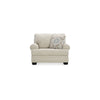 Zen 52 Inch Oversized Chair 1 Accent Pillow Rolled Arms Beige Polyester By Casagear Home BM313451