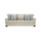 Zen 98 Inch Sofa with 5 Accent Throw Pillows Rolled Arms Beige Polyester By Casagear Home BM313453