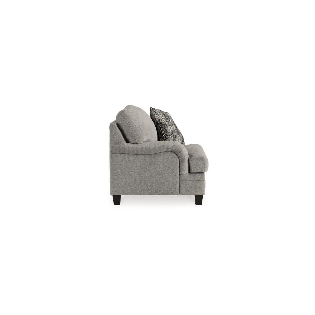 Vincy 45 Inch Oversized Chair 1 Accent Pillow Charcoal Gray Polyester By Casagear Home BM313454