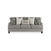 Vincy 91 Inch Sofa with 5 Accent Throw Pillows Charcoal Gray Polyester By Casagear Home BM313456