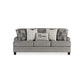 Vincy 91 Inch Sofa with 5 Accent Throw Pillows Charcoal Gray Polyester By Casagear Home BM313456