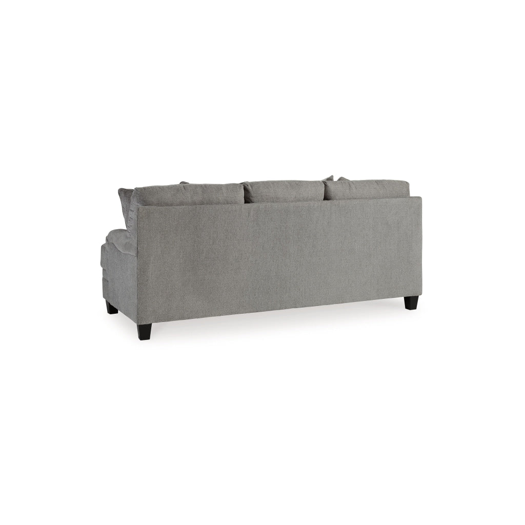 Vincy 91 Inch Sofa with 5 Accent Throw Pillows Charcoal Gray Polyester By Casagear Home BM313456