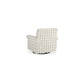 Vincy 37 Inch Swivel Glider Accent Chair Checkered Off White Polyester By Casagear Home BM313457