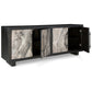 71 Inch Sideboard Cabinet Console Faux Marble Door Black Gray Ivory By Casagear Home BM313459