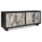 71 Inch Sideboard Cabinet Console Faux Marble Door Black Gray Ivory By Casagear Home BM313459