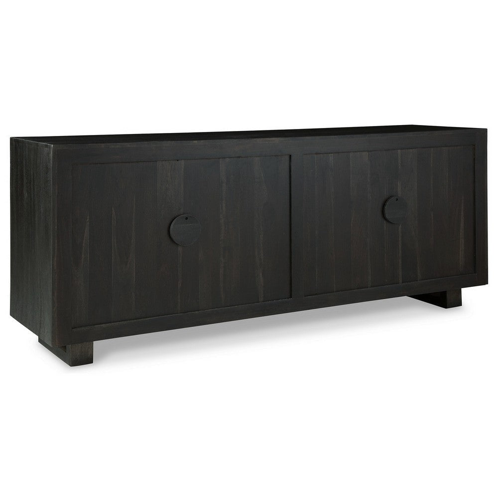 71 Inch Sideboard Cabinet Console Faux Marble Door Black Gray Ivory By Casagear Home BM313459