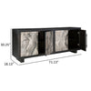 71 Inch Sideboard Cabinet Console Faux Marble Door Black Gray Ivory By Casagear Home BM313459