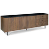 71 Inch Sideboard Cabinet Console 3 Drawers Metal Legs Brown Wood Black By Casagear Home BM313460