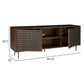 65 Inch Sideboard Cabinet Console Honeycomb Design 3 Shelves Brown Wood By Casagear Home BM313461