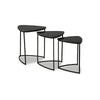 Set of 3 Nesting Accent Tables Triangular Marble Top Metal Base Black By Casagear Home BM313462