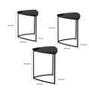 Set of 3 Nesting Accent Tables Triangular Marble Top Metal Base Black By Casagear Home BM313462