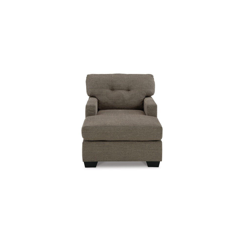 Joey 62 Inch Chaise Chair Tufted Back Foam Chocolate Brown Polyester By Casagear Home BM313465