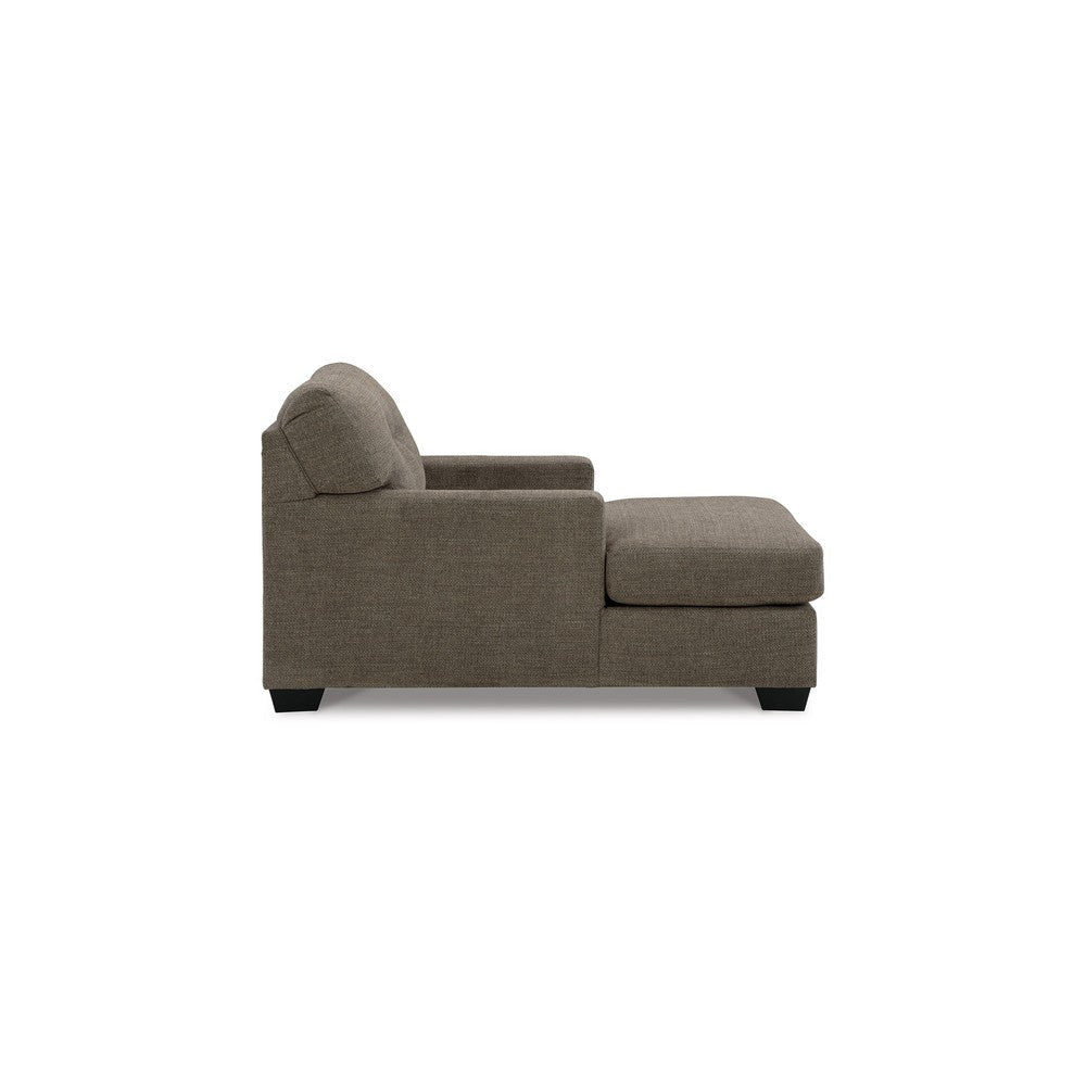 Joey 62 Inch Chaise Chair Tufted Back Foam Chocolate Brown Polyester By Casagear Home BM313465