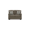 Joey 53 Inch Loveseat with 2 Accent Pillows Tufted Back Brown Polyester By Casagear Home BM313467