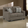 Joey 53 Inch Loveseat with 2 Accent Pillows Tufted Back Brown Polyester By Casagear Home BM313467