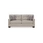 Joey 75 Inch Sofa with 2 Accent Throw Pillows Tufted Back Gray Polyester By Casagear Home BM313470