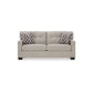 Joey 75 Inch Sofa with 2 Accent Throw Pillows Tufted Back Gray Polyester By Casagear Home BM313470