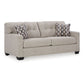 Joey 75 Inch Sofa with 2 Accent Throw Pillows, Tufted Back, Gray Polyester By Casagear Home