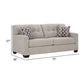 Joey 75 Inch Sofa with 2 Accent Throw Pillows Tufted Back Gray Polyester By Casagear Home BM313470