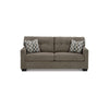 Joey 75 Inch Sofa with 2 Accent Throw Pillows Tufted Back Brown Polyester By Casagear Home BM313471