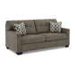 Joey 75 Inch Sofa with 2 Accent Throw Pillows, Tufted Back, Brown Polyester By Casagear Home