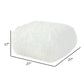 Ammy 27 Inch Square Ottoman Foam Modern Soft White Faux Fur Upholstery By Casagear Home BM313475