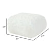 Ammy 27 Inch Square Ottoman Foam Modern Soft White Faux Fur Upholstery By Casagear Home BM313475