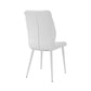 Rura 25 Inch Dining Chair Set of 2 Diamond Quilted White Faux Leather By Casagear Home BM313482