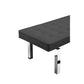 Yoma 65 Inch Bench Button Tufted Seat Charcoal Gray Fabric Chrome Legs By Casagear Home BM313486