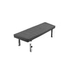 Yoma 65 Inch Bench Button Tufted Seat Charcoal Gray Fabric Chrome Legs By Casagear Home BM313486