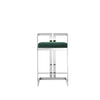 Suki 24 Inch Cantilever Counter Stool Chair Green Velvet and Silver Frame By Casagear Home BM313491