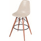 30 Inch Barstool Chair Set of 2 Rounded Silhouette Brown Wood Legs By Casagear Home BM313501