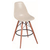 30 Inch Barstool Chair Set of 2 Rounded Silhouette Brown Wood Legs By Casagear Home BM313501