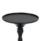 Wowi 23 Inch Side End Table Round Hourglass Turned Base Black Finish By Casagear Home BM313502