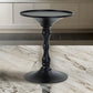 Wowi 23 Inch Side End Table, Round Hourglass Turned Base, Black Finish By Casagear Home