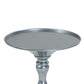 Wowi 23 Inch Side End Table Round Hourglass Turned Base Silver Finish By Casagear Home BM313503