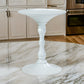 Wowi 23 Inch Side End Table, Round Hourglass Turned Base, White Finish By Casagear Home