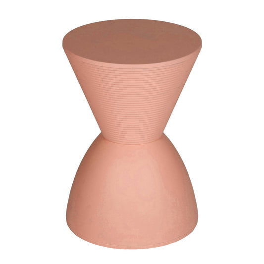 Niya 17 Inch Side End Table, Round Top, Pedestal Base, Indoor Outdoor, Pink By Casagear Home