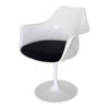 Sufi 27 Inch Swivel Dining Armchair Unique Artisan Shape White Round Base By Casagear Home BM313508