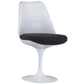 Sufi 21 Inch Swivel Dining Chair Tall Back Saddle Seat Cushion White By Casagear Home BM313510