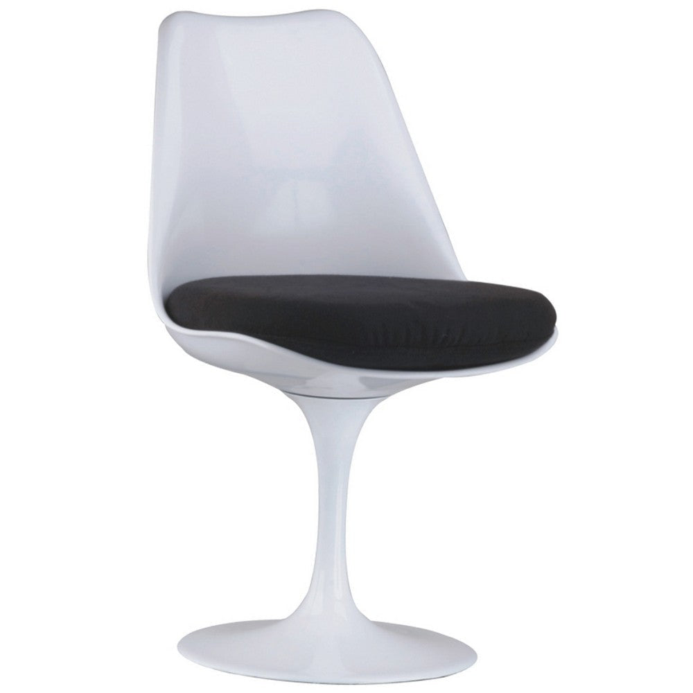 Sufi 21 Inch Swivel Dining Chair Tall Back Saddle Seat Cushion White By Casagear Home BM313510